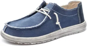 Driving Loafer for Men Boat Moccasins Lace Up Style Canvas Material Simple Casual Round Toe