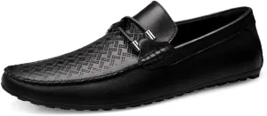 Driving Loafer for Men Boat Moccasins Slip On Style OX Leather Classic Embossed Texture(Conventional Optional)