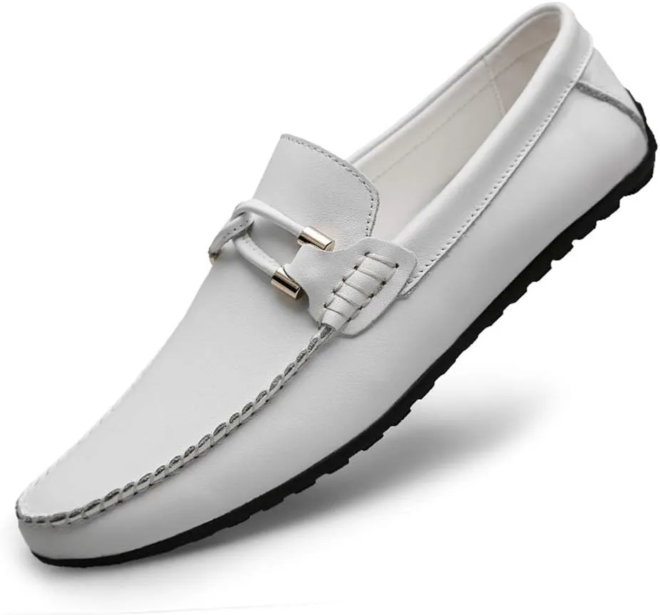 Driving Loafer for Men Boat Moccasins Slip On Style OX Leather Classic Embossed Texture(Conventional Optional)