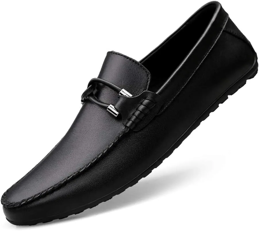 Driving Loafer for Men Boat Moccasins Slip On Style OX Leather Classic Embossed Texture(Conventional Optional)