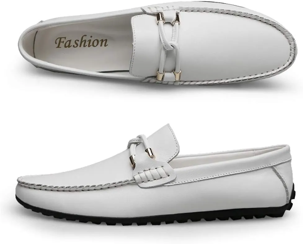 Driving Loafer for Men Boat Moccasins Slip On Style OX Leather Classic Embossed Texture(Conventional Optional)