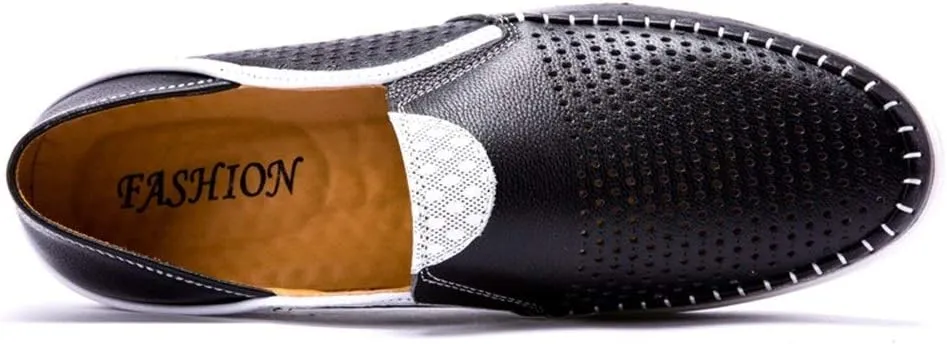 Driving Loafer for Men Boat Moccasins Slip On Style OX Leather Lightweight Breathable Hollow Vamp