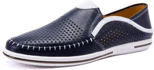 Driving Loafer for Men Boat Moccasins Slip On Style OX Leather Lightweight Breathable Hollow Vamp