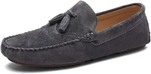 Driving Loafer for Men Boat Moccasins Slip On Style Pigskin Leather Classic Fringe Breathable Solid Color