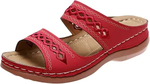 Eduavar Wedge Sandals for Women Dressy, Womens Sandals Comfortable Slip On Sandals Open Toe Slip On Walking Sandals Shoes