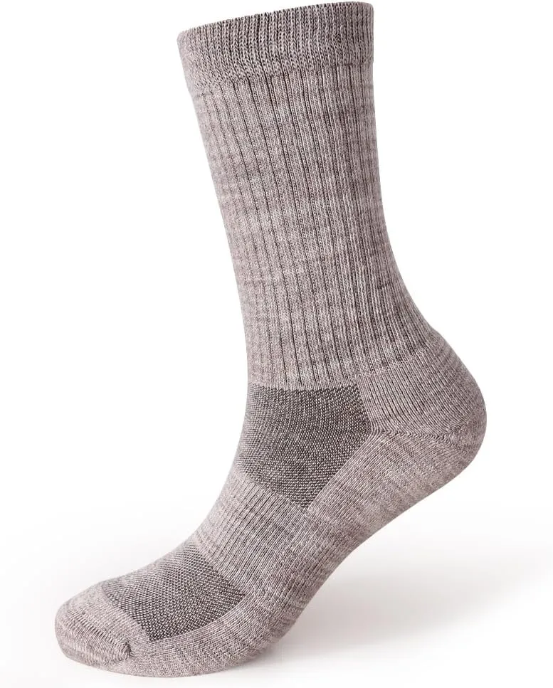 EnerWear Unisex 4/6P Pack Merino Wool Outdoor Hiking Trail Crew Sock