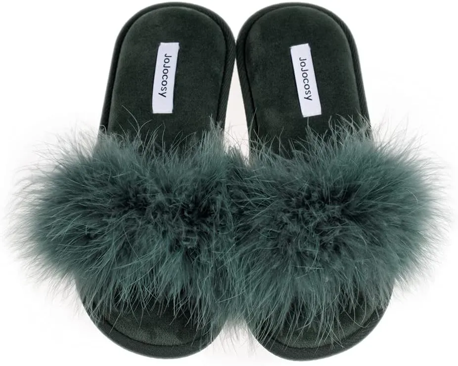 Extreme Plush Lady??s Sexy Slip-on Comfortable Slippers Women??s Fluffy Indoor Open-toe Scuff