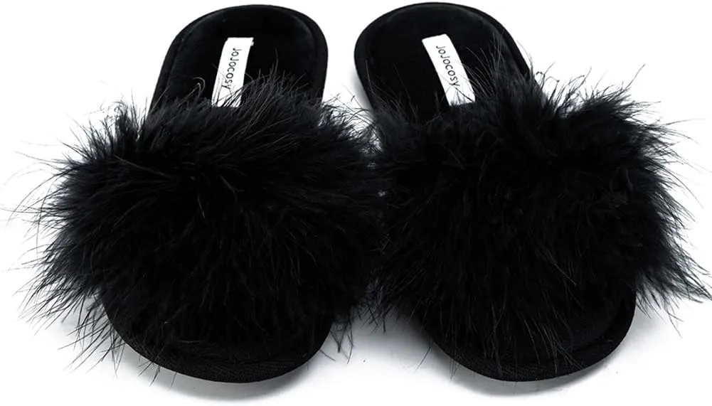Extreme Plush Lady??s Sexy Slip-on Comfortable Slippers Women??s Fluffy Indoor Open-toe Scuff