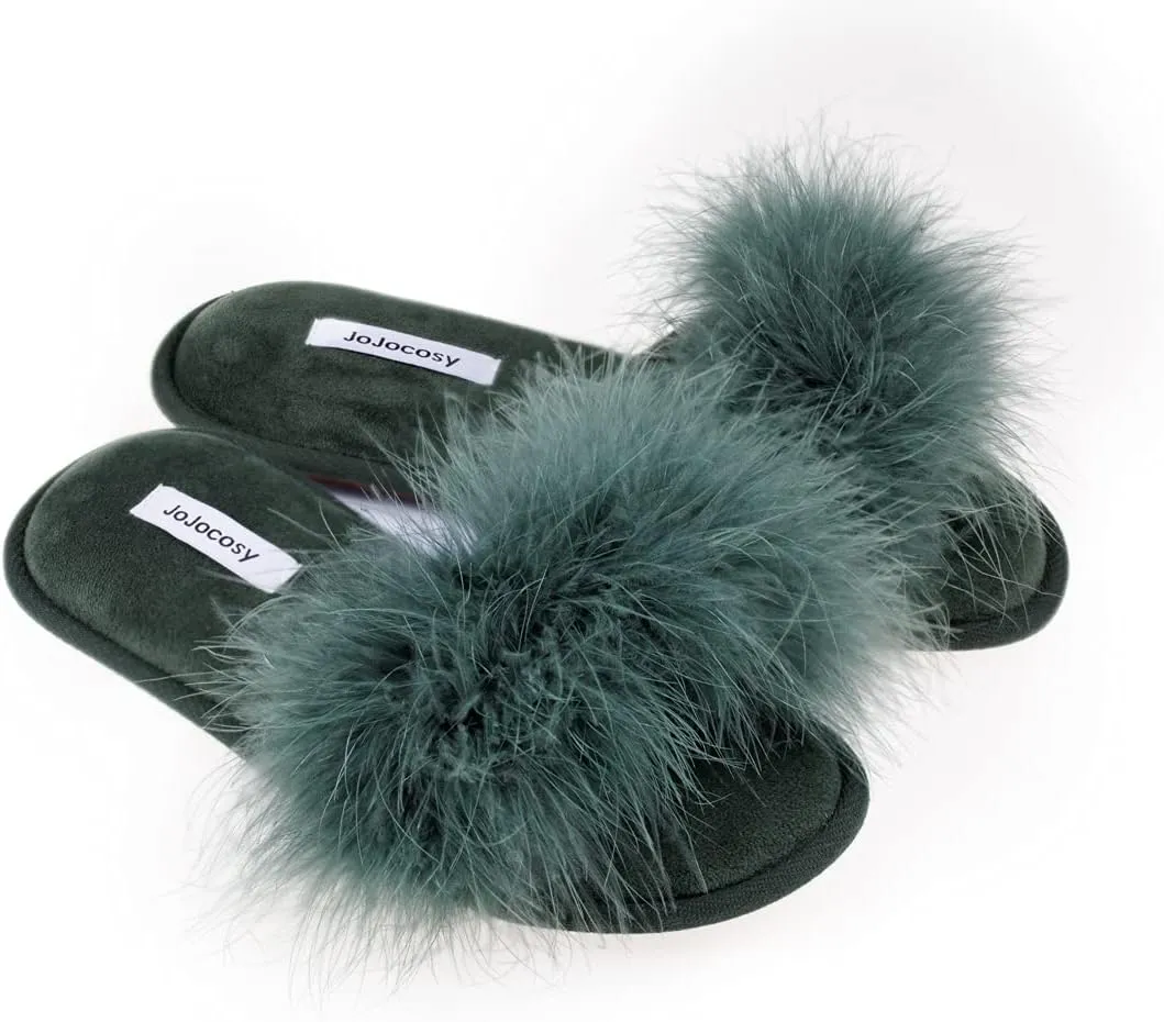Extreme Plush Lady??s Sexy Slip-on Comfortable Slippers Women??s Fluffy Indoor Open-toe Scuff