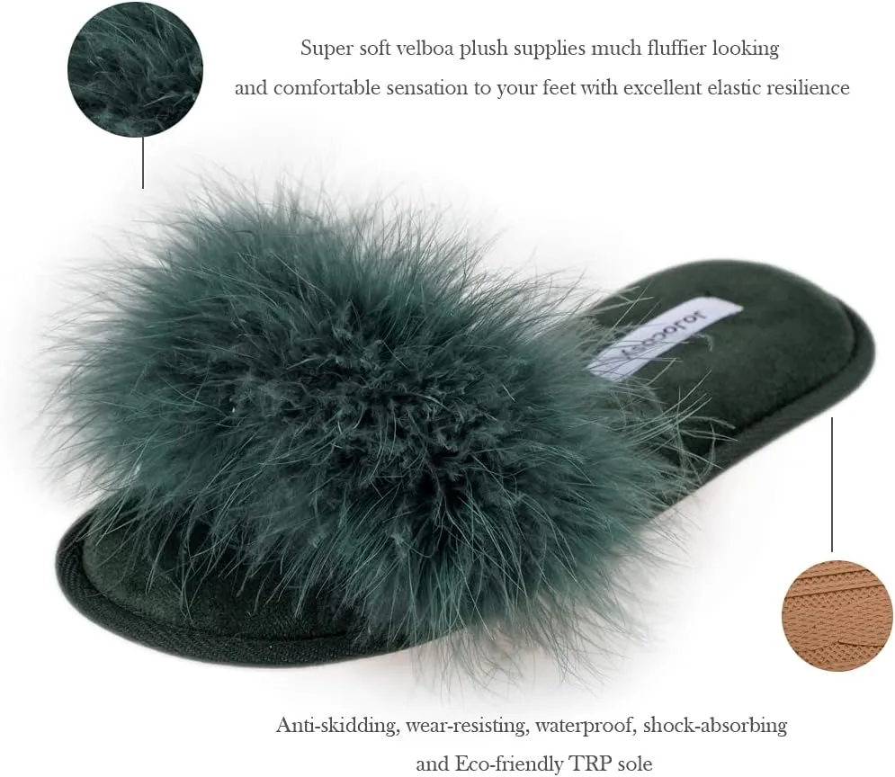 Extreme Plush Lady??s Sexy Slip-on Comfortable Slippers Women??s Fluffy Indoor Open-toe Scuff