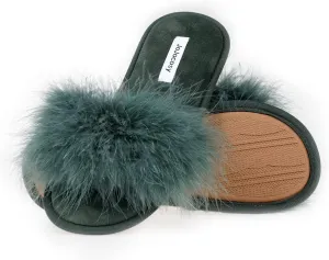Extreme Plush Lady??s Sexy Slip-on Comfortable Slippers Women??s Fluffy Indoor Open-toe Scuff