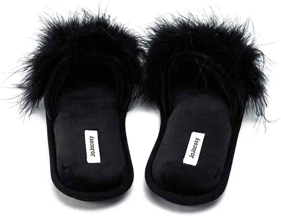 Extreme Plush Lady??s Sexy Slip-on Comfortable Slippers Women??s Fluffy Indoor Open-toe Scuff
