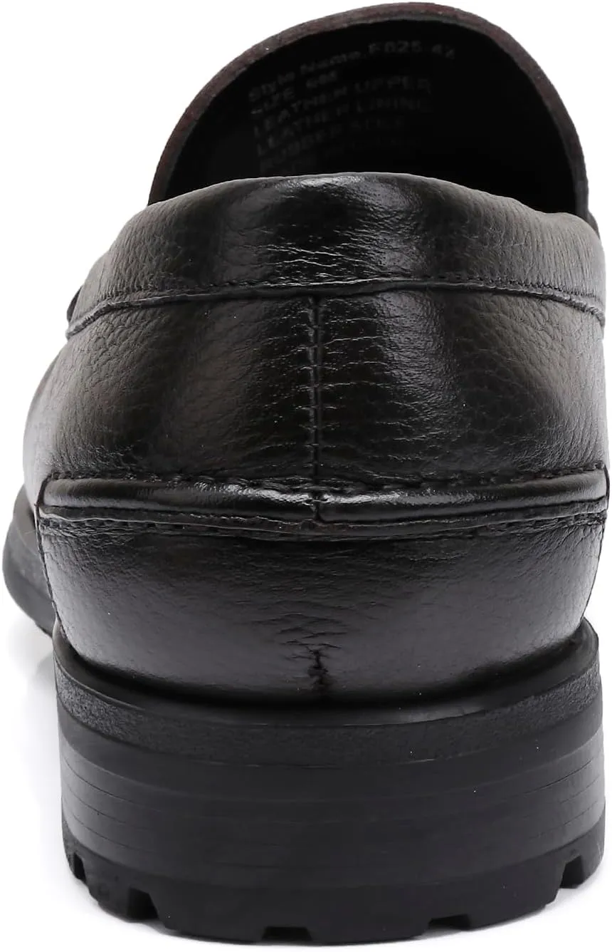 Fashion Leather Loafers for Mens, Classic Buckle Slip On Dress Shoes for Mens Casual Party Shoes Business Slip-on Dress Loafers