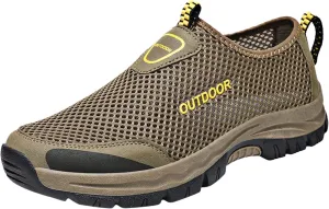 Fashion Sneaker Lace-Up Fashion Spring and Summer Men Sports Shoes Hiking Shoes Hollow Mesh Breathable Slip On