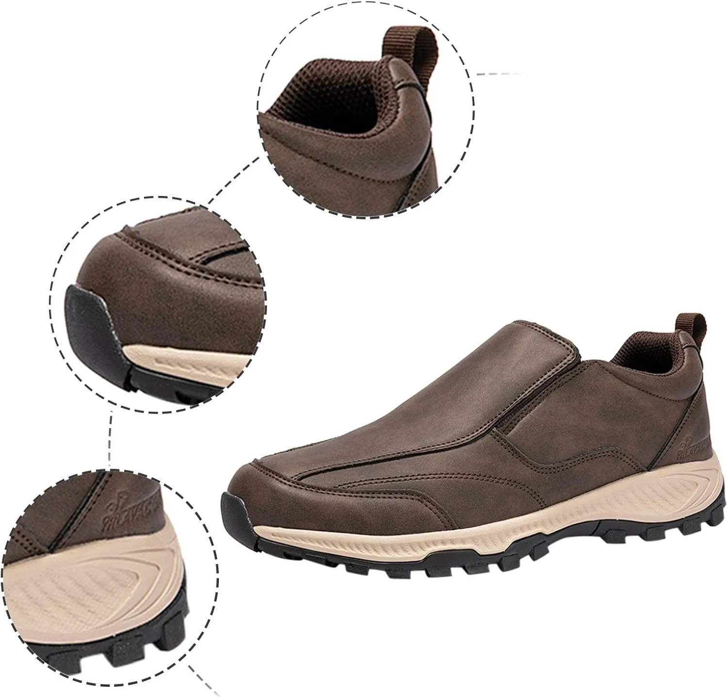 Fashion Sneakers Casual Shoe for Men Men's Fashion Leather Slip On Outdoor Hiking Shoes Leisure Sports Hiking Shoes