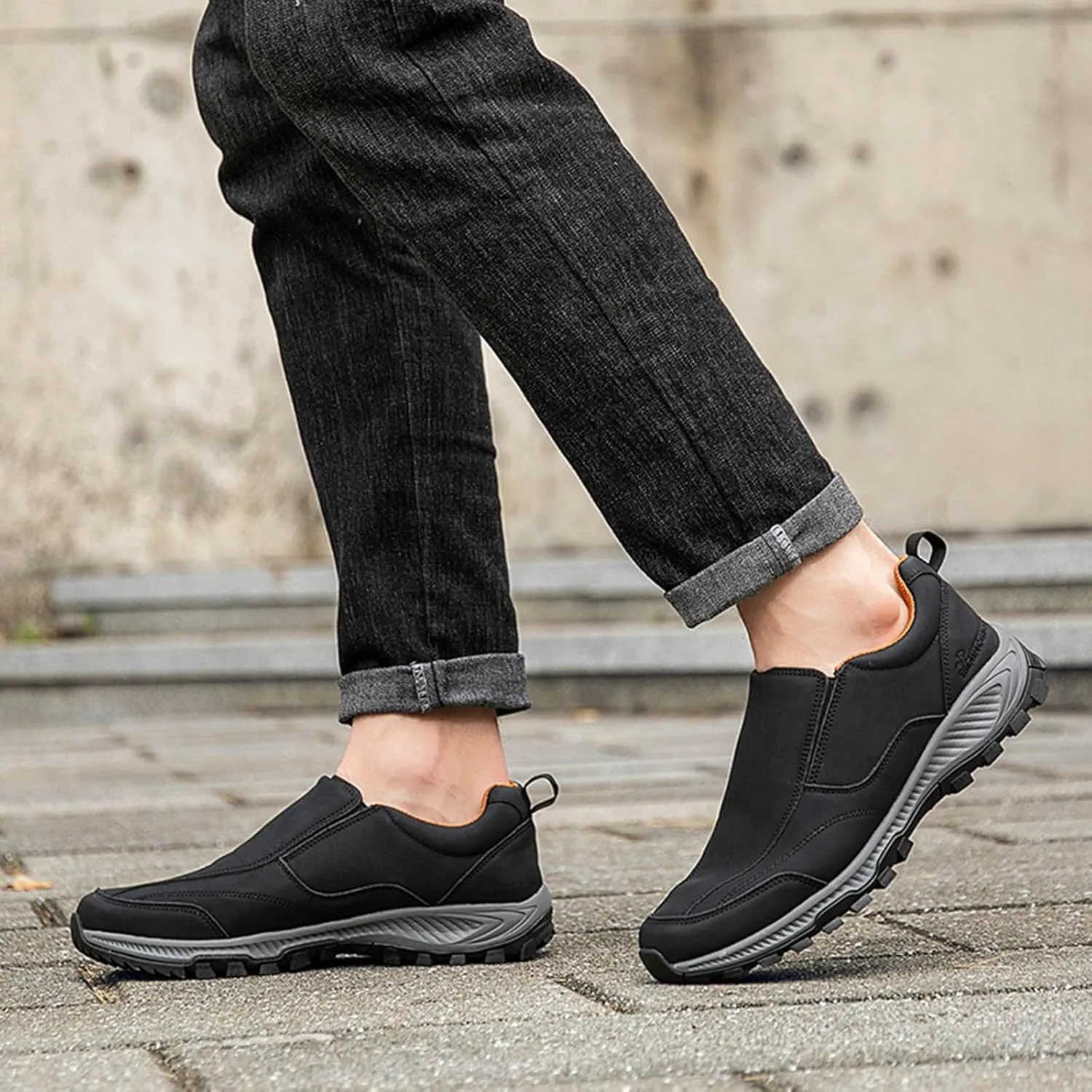 Fashion Sneakers Casual Shoe for Men Men's Fashion Leather Slip On Outdoor Hiking Shoes Leisure Sports Hiking Shoes