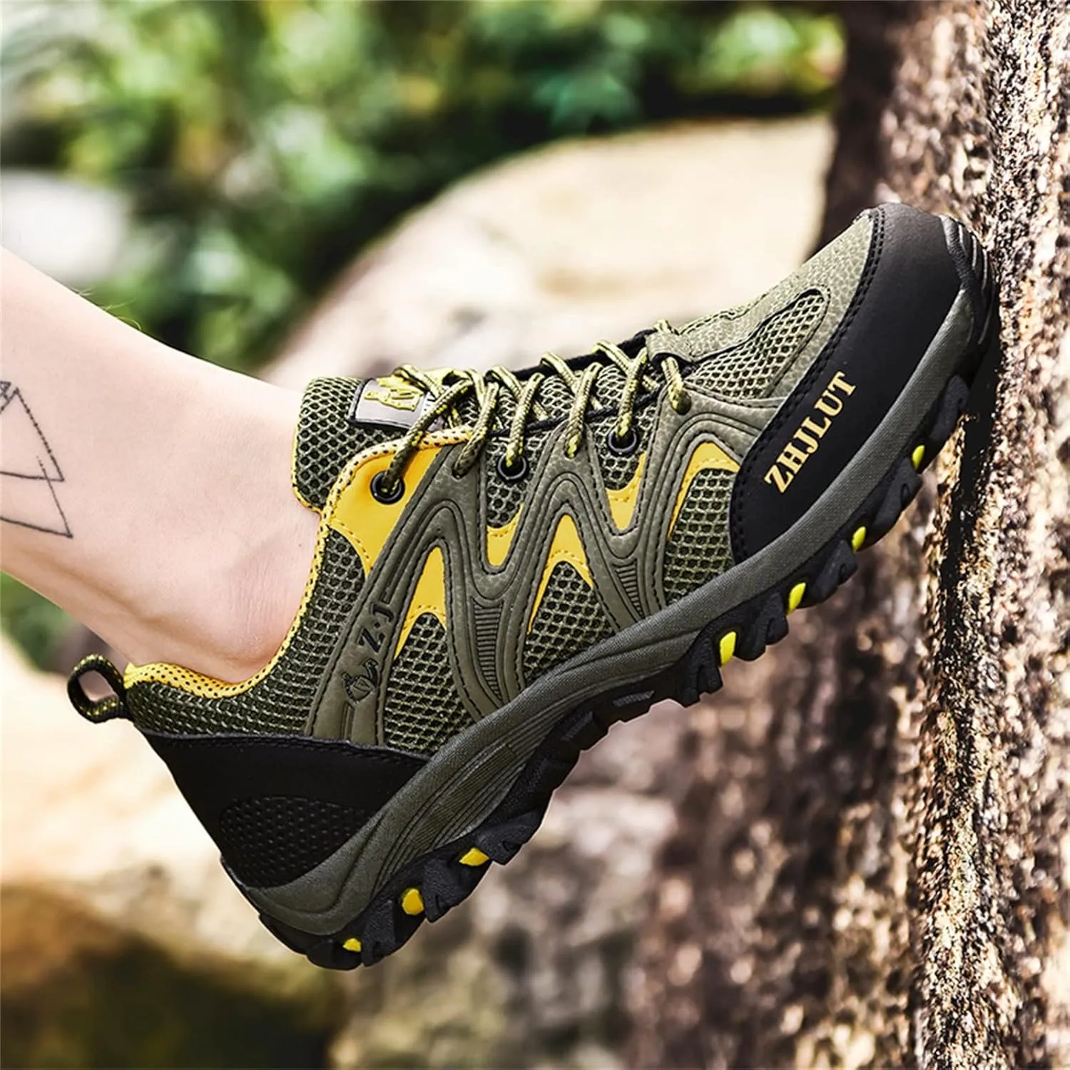 Fashion Sneakers Shoes Fashion Spring and Summer Men Sports Shoes Thick Soles Non Slip Hiking Mesh Breathable