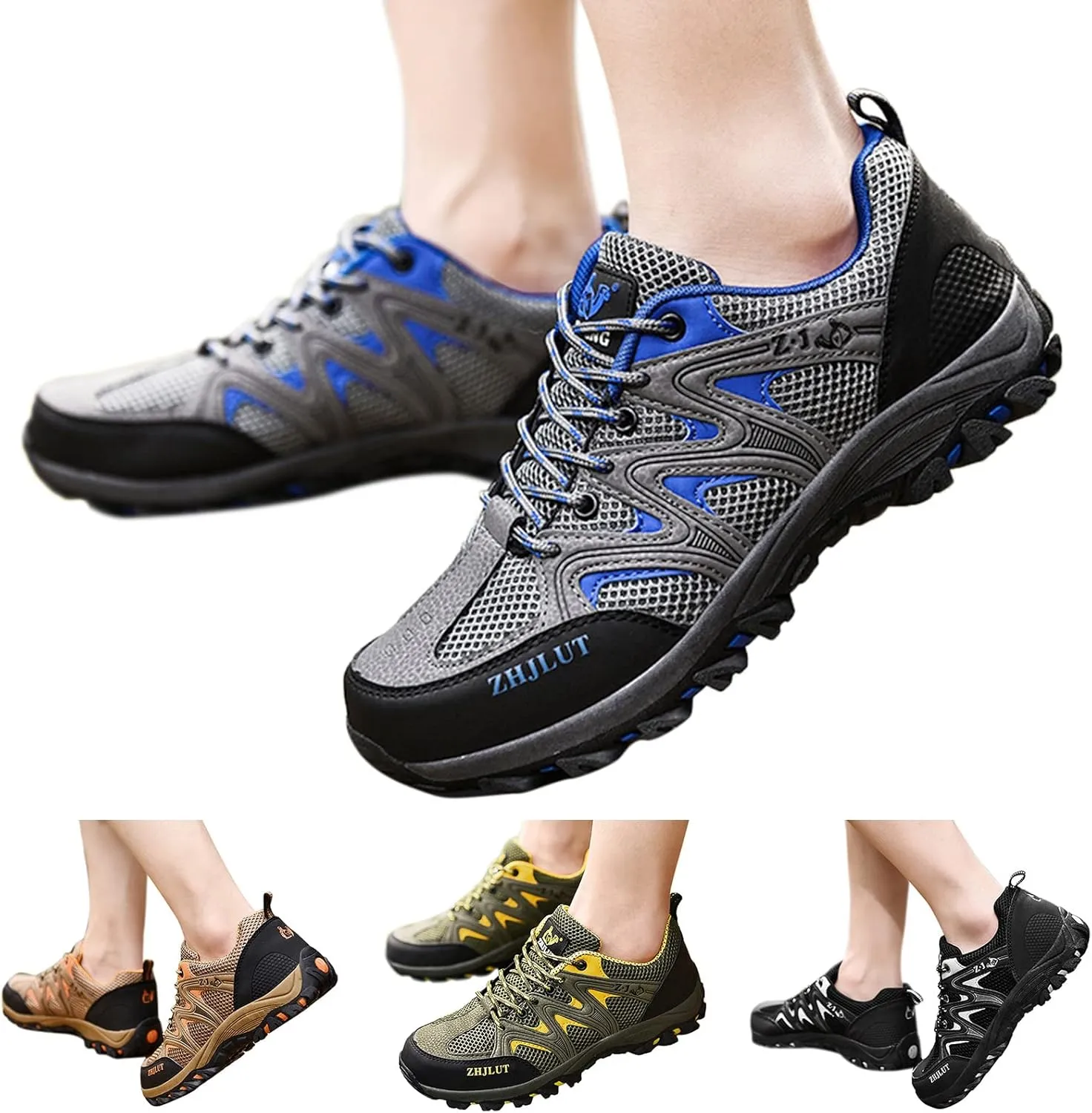 Fashion Sneakers Shoes Fashion Spring and Summer Men Sports Shoes Thick Soles Non Slip Hiking Mesh Breathable