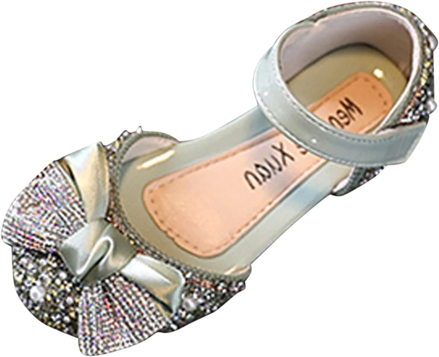 Fashion Spring and Summer Children Dance Shoes Girls Dress Show Princess Shoes Pearl Bowknot Kids Squeaky Shoes Girls