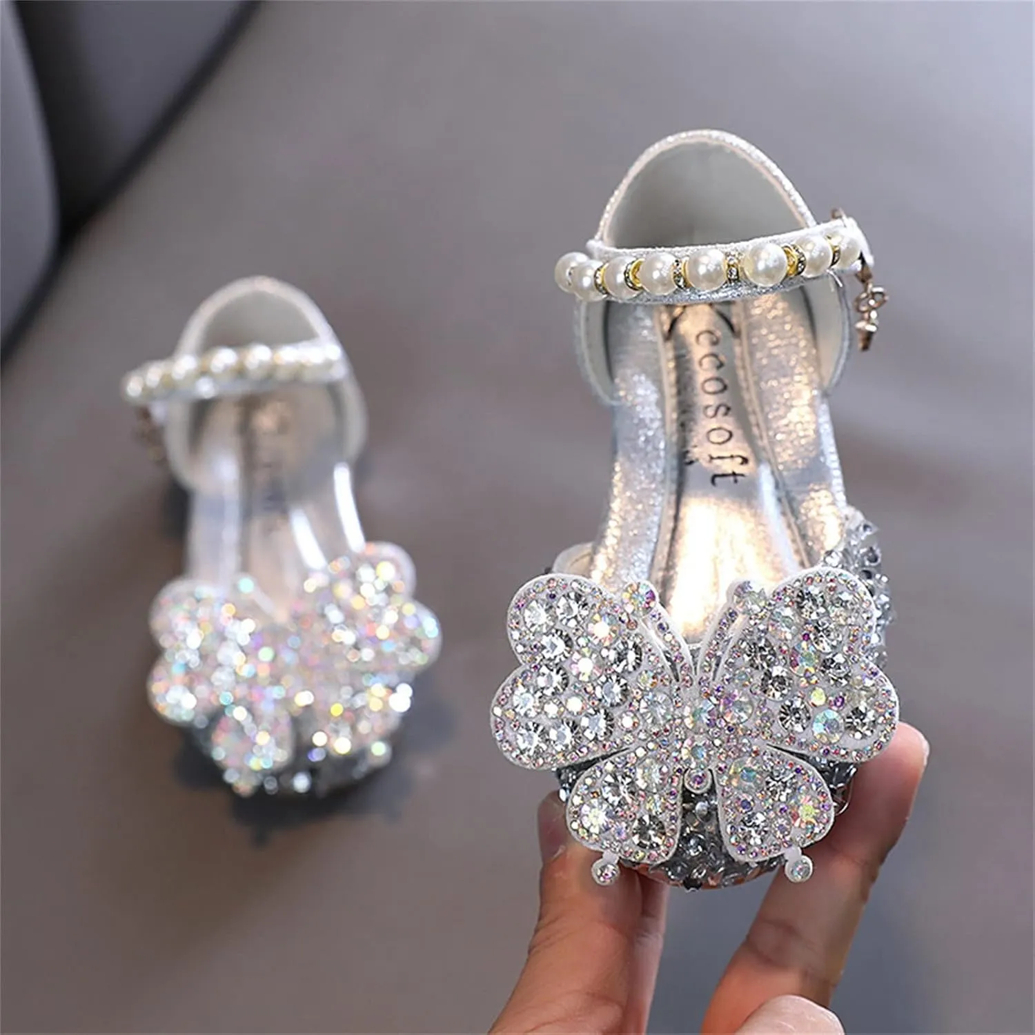 Fashion Spring and Summer Children Dance Shoes Girls Dress Show Princess Shoes Pearl Sequins Animal Size 5 Shoes Girls