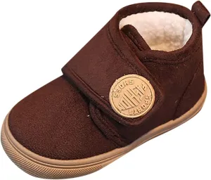 Fashion Winter Children Boots Boys and Girls Flat Bottoms Non Slip Solid Color Plush Warm Hook Loop Sugar Boots Toddler