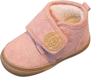 Fashion Winter Children Boots Boys and Girls Flat Bottoms Non Slip Solid Color Plush Warm Hook Loop Sugar Boots Toddler