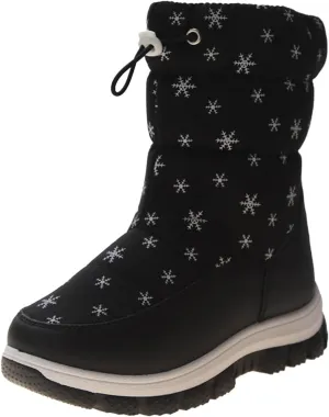Fashion Winter Children Snow Boots for Boys and Girls Thick Soles Non Slip and Upper Mid Calf Boots Side Ski Boots