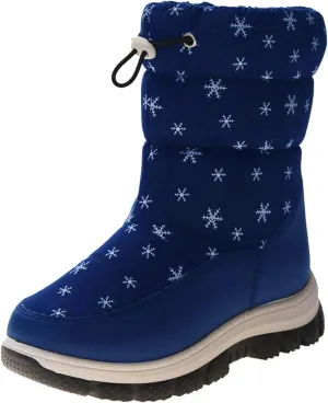 Fashion Winter Children Snow Boots for Boys and Girls Thick Soles Non Slip and Upper Mid Calf Boots Side Ski Boots