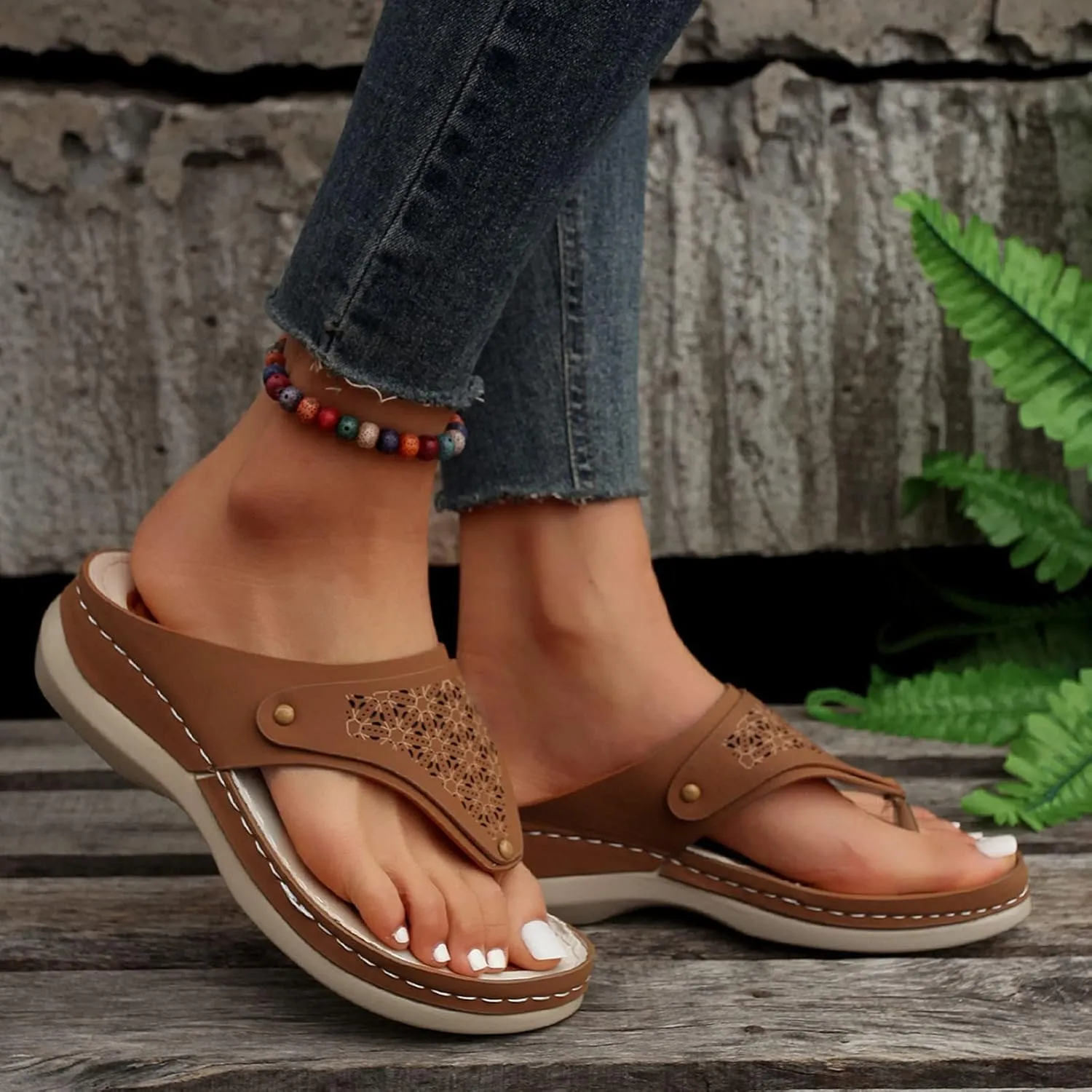 Fashion Women Summer Solid Wedges Breathable Slip On Open Toe Sandals Comfortable Beach Womens Shoes Sandals