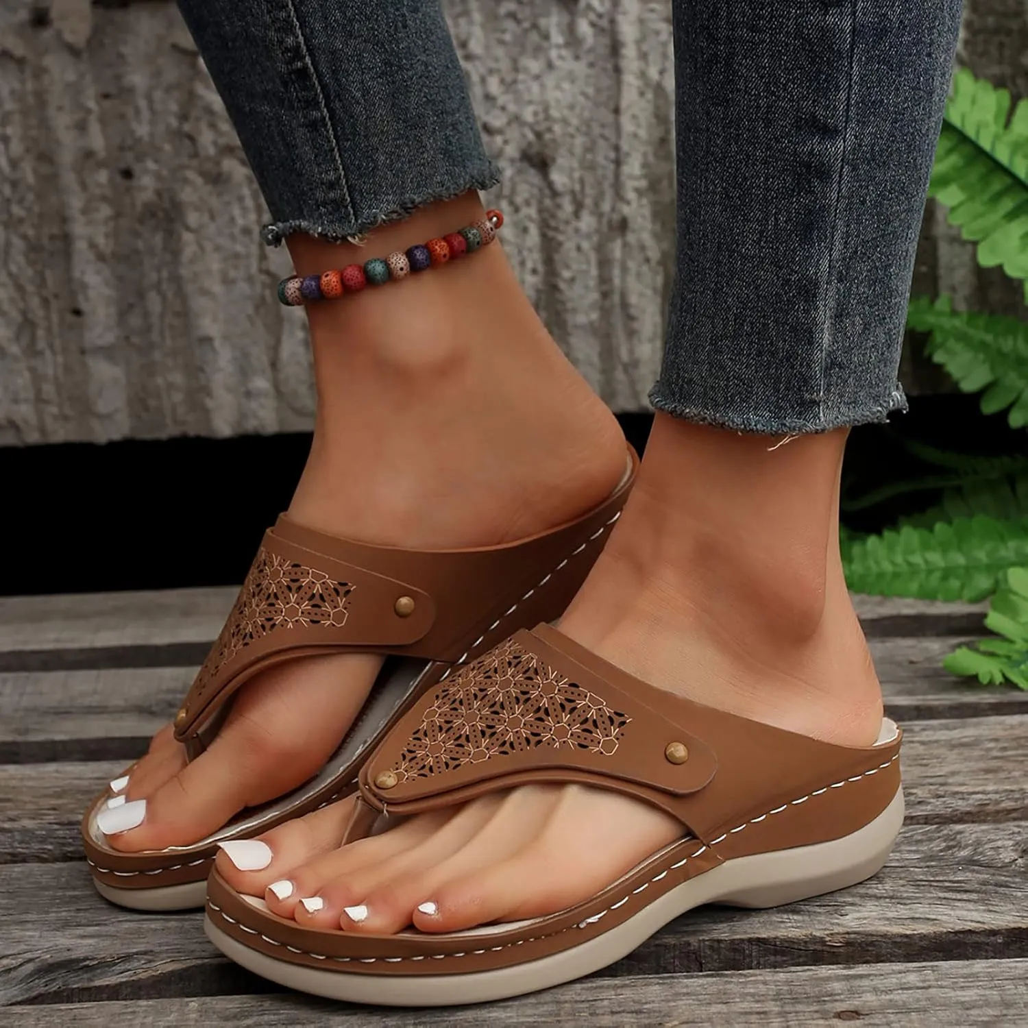 Fashion Women Summer Solid Wedges Breathable Slip On Open Toe Sandals Comfortable Beach Womens Shoes Sandals