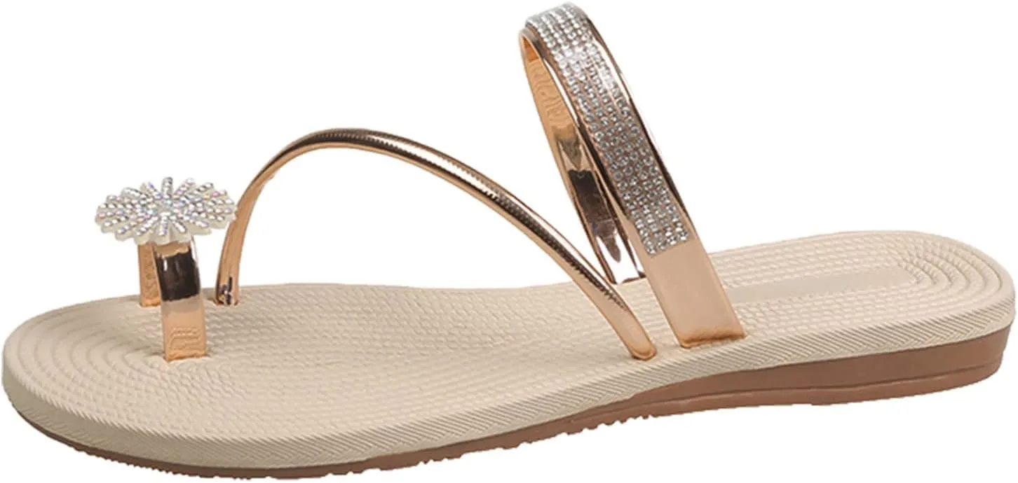 Flat Sandals Women's Cross Strappy Sandals Womens Summer Sandals Non Slip on Casual Summer Beach Shoes