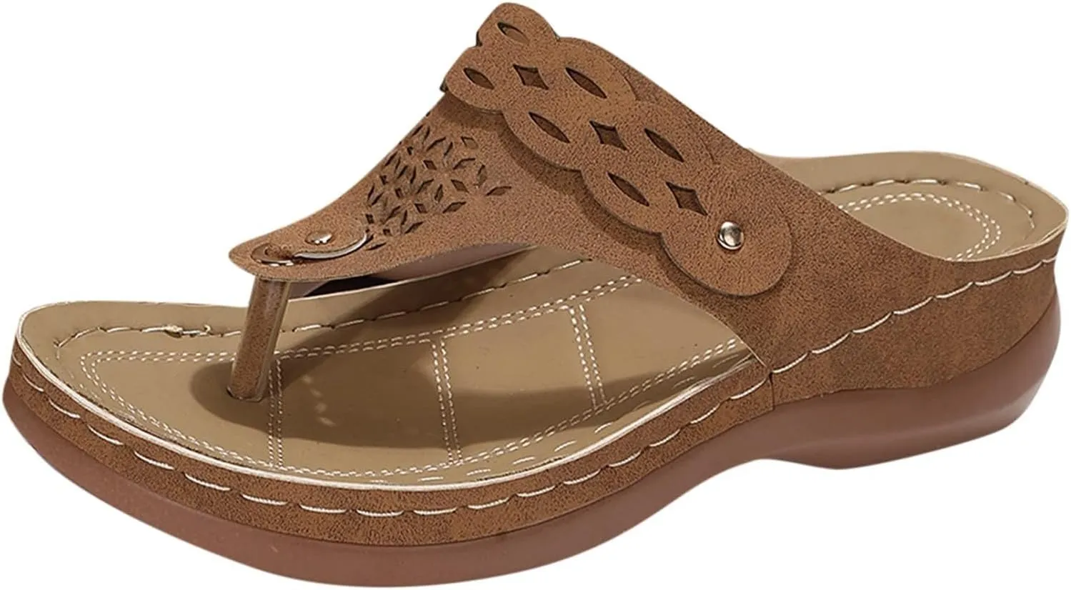 Flip Flops for Women 2025 Open Toe Orthopedic Sandals Slip On Soft Cushion Slippers Plantar Fasciitis Arch Support Shoes Comfort Hollow Out Vamp Summer Sandals Casual Vacation Beach Mules
