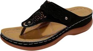 Flip Flops for Women 2025 Open Toe Orthopedic Sandals Slip On Soft Cushion Slippers Plantar Fasciitis Arch Support Shoes Comfort Hollow Out Vamp Summer Sandals Casual Vacation Beach Mules