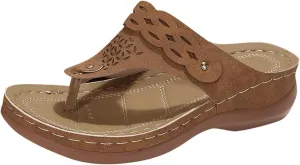 Flip Flops for Women 2025 Open Toe Orthopedic Sandals Slip On Soft Cushion Slippers Plantar Fasciitis Arch Support Shoes Comfort Hollow Out Vamp Summer Sandals Casual Vacation Beach Mules