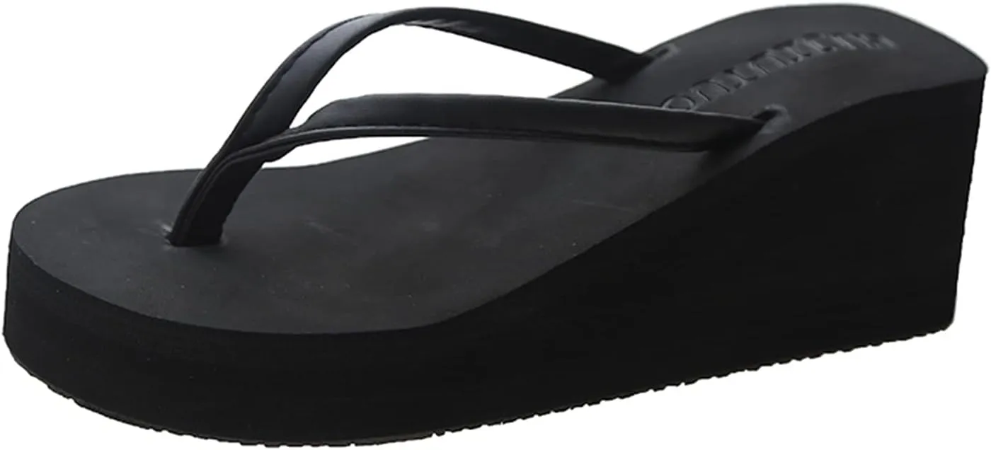 Flip Flops for Women Black Sandals for Women Dressy Casual Comfortable Thong Sandal with Arch Support