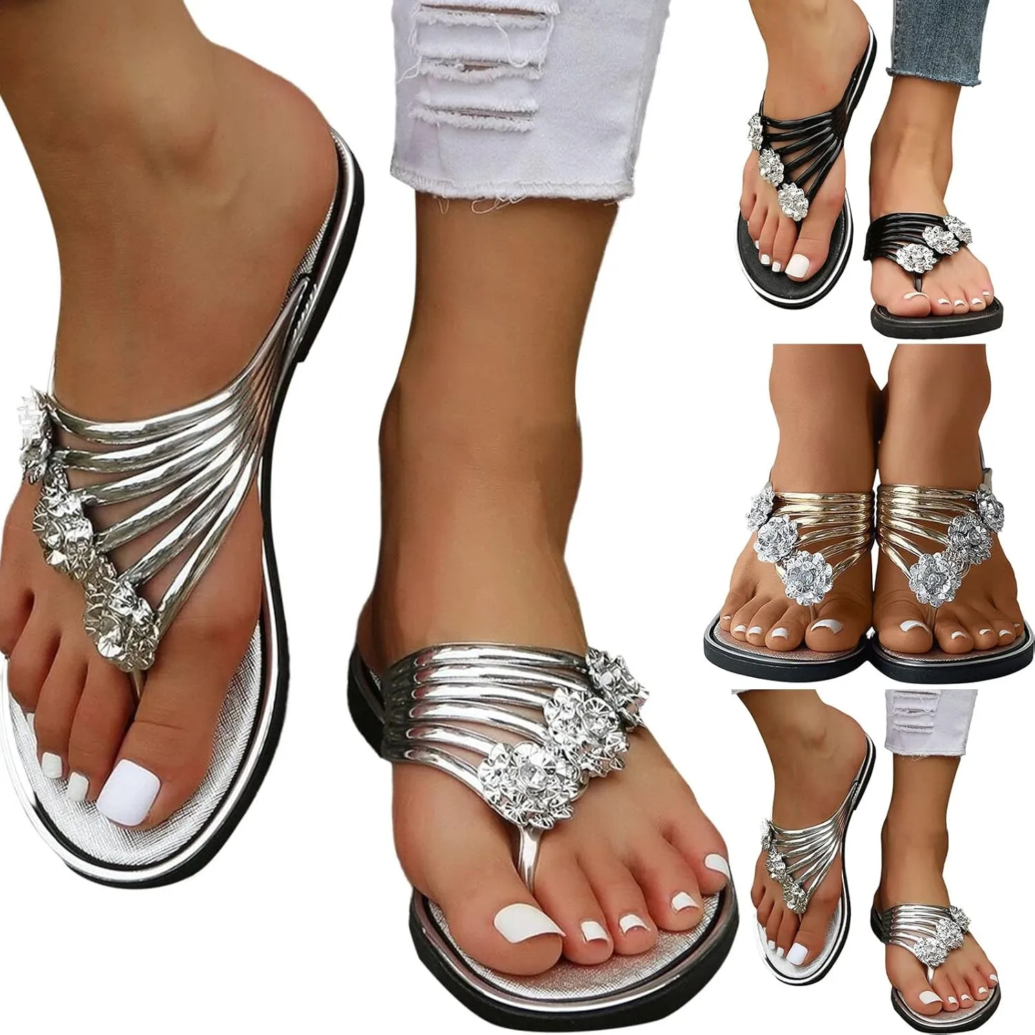 Flip Flops Sandals for Women Women Slippers Summer Fashion Flip Flops New Sandals Open Toe Comfortable Non Slip Flat