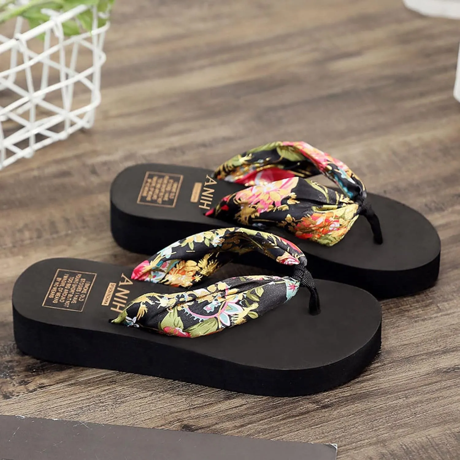 Flip Flops Sandals Lightweight Fashion Spring Wedge Strap Beach Satin Summer Shoes Flip-Flops Platform Bohemian And Slippers Women's slipper