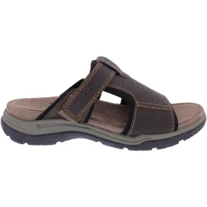 Free Spirit 41170 Harrison Mens Brown Leather Arch Support Touch Fastening Mules