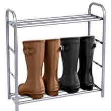 GEMITTO Shoe Rack Organizer for Closet Entryway, 4 Tiers Adjustable Heavy Duty Metal Shoe Storage Shelf, Large Enough for 20  Pairs of Shoes (23.6"~41.7"x8.9"x24.2")(Silver)