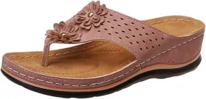 Gibobby Sandals for Women Wedge Sandals with Arch Support Summer Platform Bohemia Flip Flops Flat Shoes Casual Thong Sandals