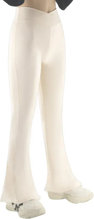 Girls Flare Leggings Cross High Waisted Yoga Bootcut Pants Bell Bottoms for Girls