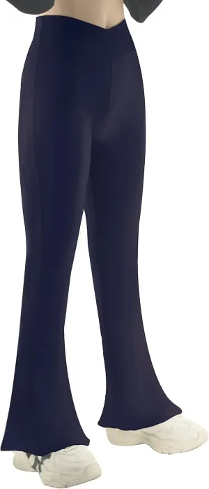 Girls Flare Leggings Cross High Waisted Yoga Bootcut Pants Bell Bottoms for Girls