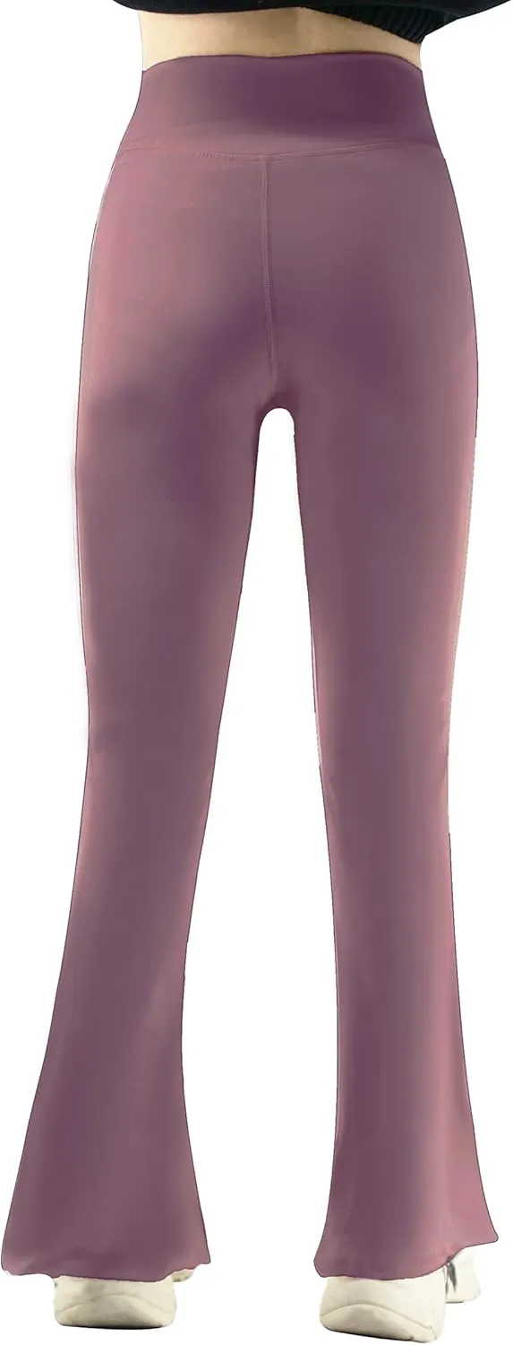 Girls Flare Leggings Cross High Waisted Yoga Bootcut Pants Bell Bottoms for Girls