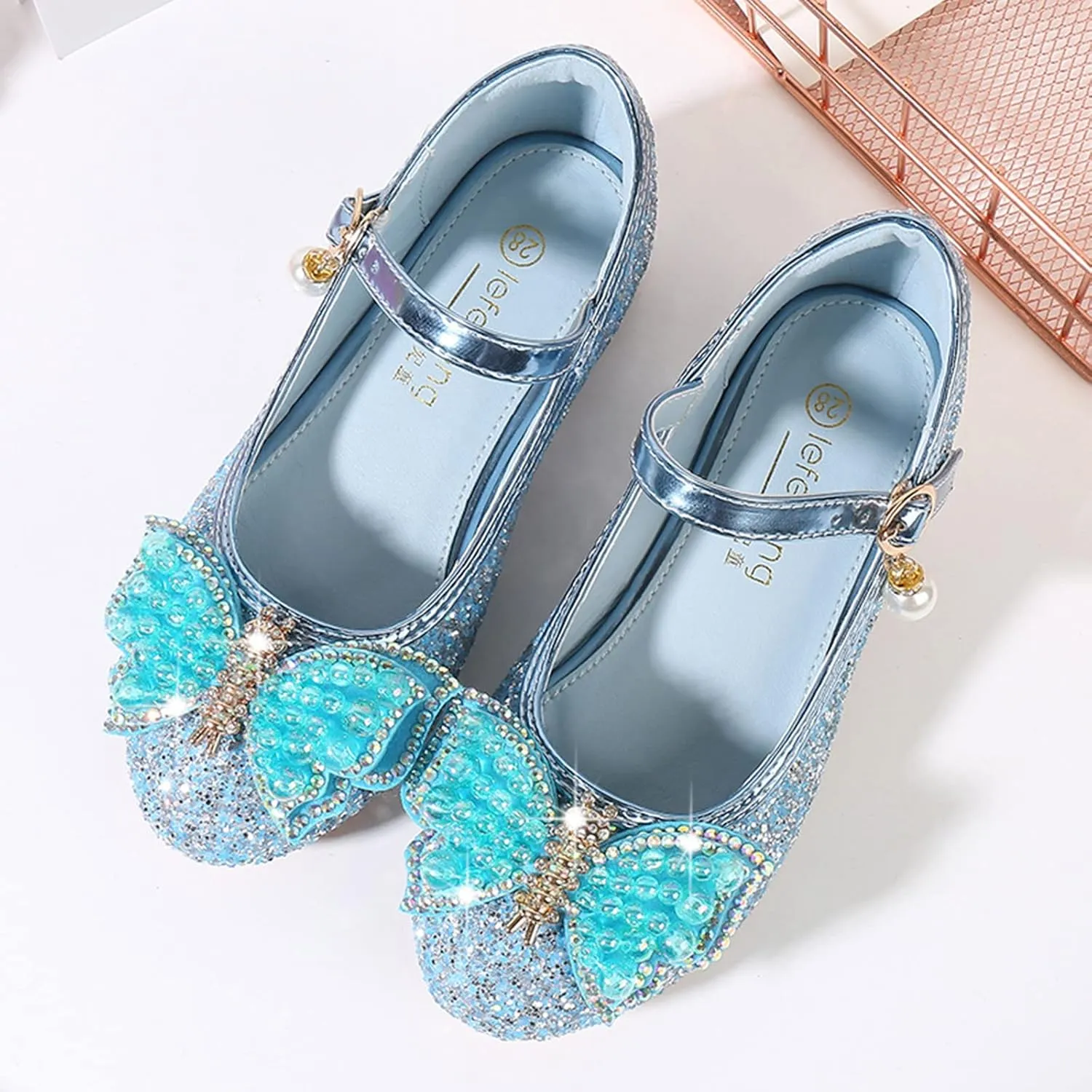 Girls Size 1 Sandals Toddler Little Kid Girls Dress Pumps Glitter Sequins Princess Bowknot Flip Flop Size 4