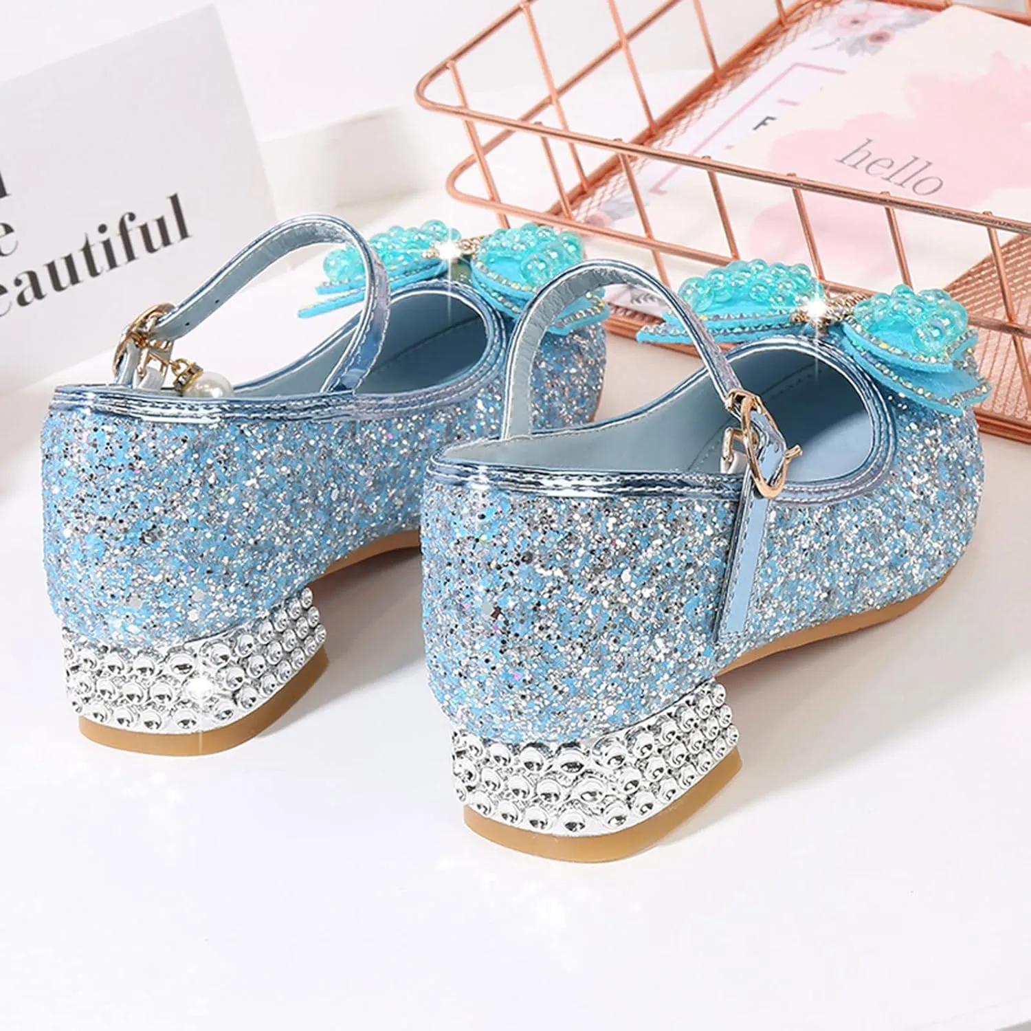 Girls Size 1 Sandals Toddler Little Kid Girls Dress Pumps Glitter Sequins Princess Bowknot Flip Flop Size 4