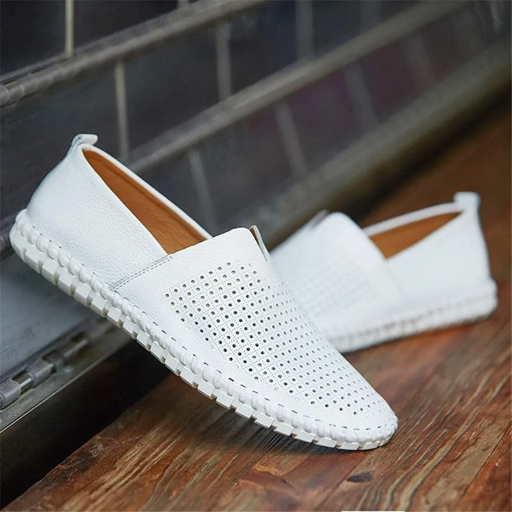 GOSPT Men's Handmade Leather Loafers Flats Driving Moccasins Slip on Shoes