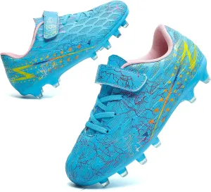 Hanani Boys Girls Soccer Cleats for Kids Football Shoes High Top Training Youth Football Cleats Outdoor/Indoor Athletic Turf Shoes