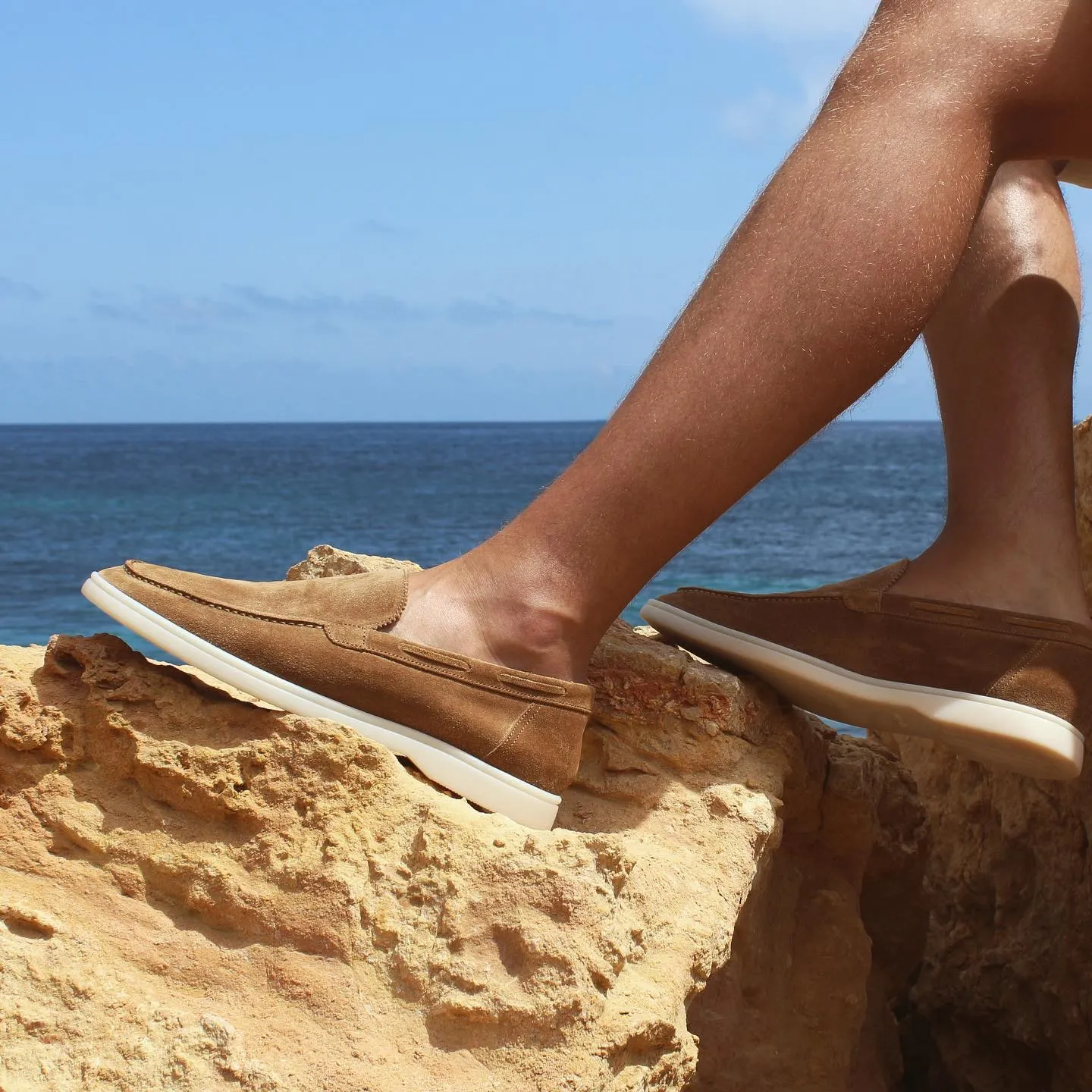 Height Increasing Tan Suede Athena Yatch Loafers - AW24