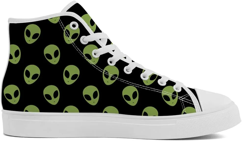 High Shoes for Men Women Alien High Top Canvas Sneakers Lace Up Casual Walking Shoes Gifts for Boys Girls