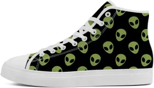 High Shoes for Men Women Alien High Top Canvas Sneakers Lace Up Casual Walking Shoes Gifts for Boys Girls
